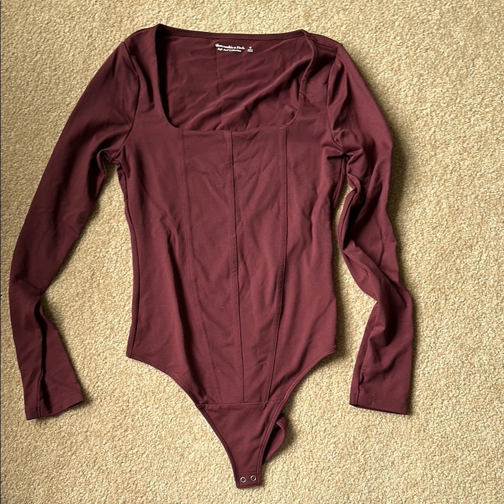 Maroon Long Sleeve Bodysuit
